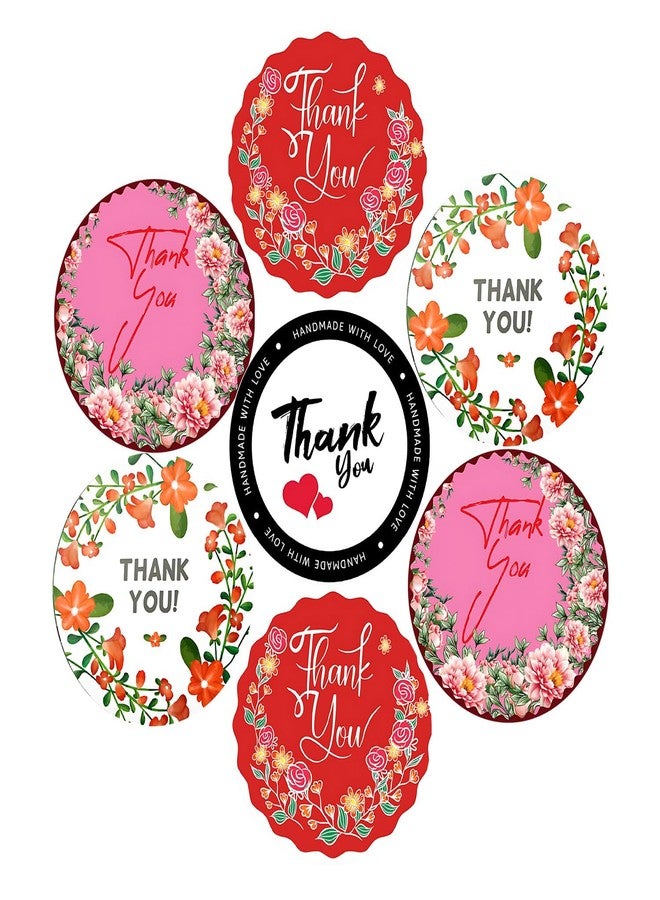 SLGIFT Vinyl Thank You Theme Sticker, Self-Adhesive Vinyl Stickers, 40 Pieces, 2 x 2 Inches Round Sticker, 4 Unique Designs, R116 - Image 1